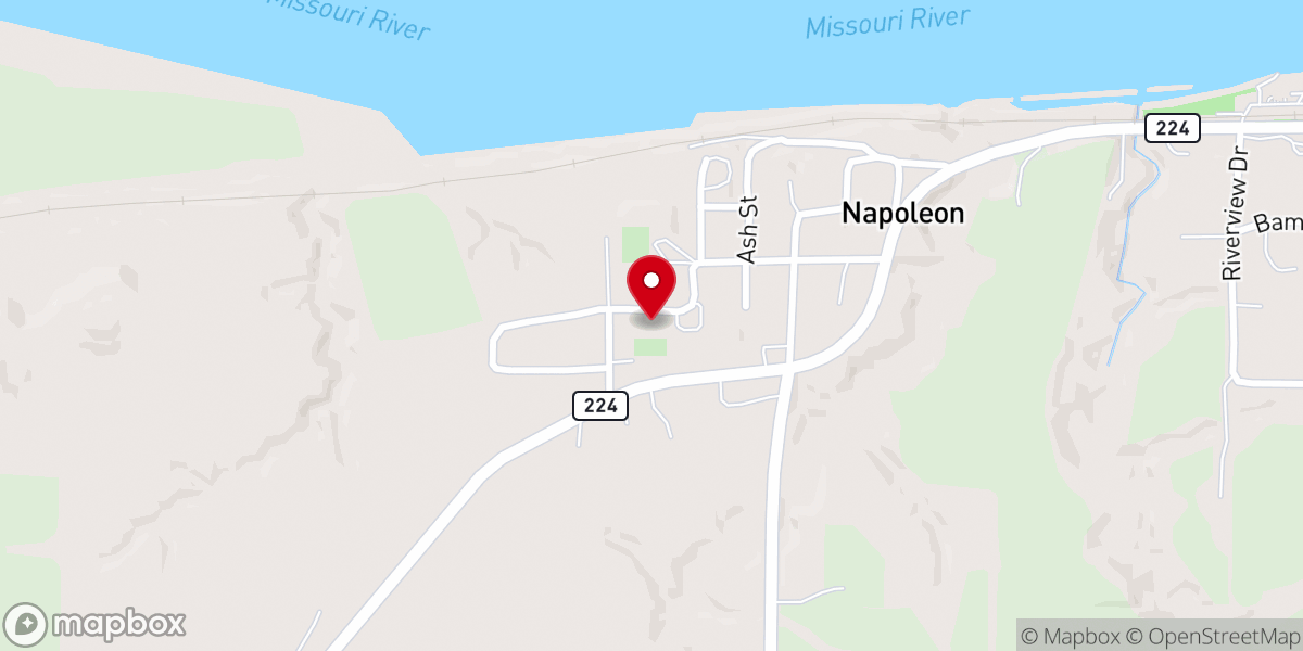 Map showing location of Napoleon Zion Methodist Church