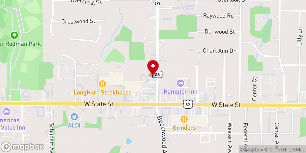 Map showing location of Abiding Savior Lutheran Church