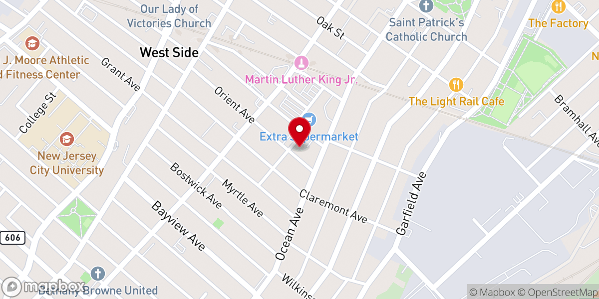 Map showing location of Tabernacle Temple Church of God in Christ