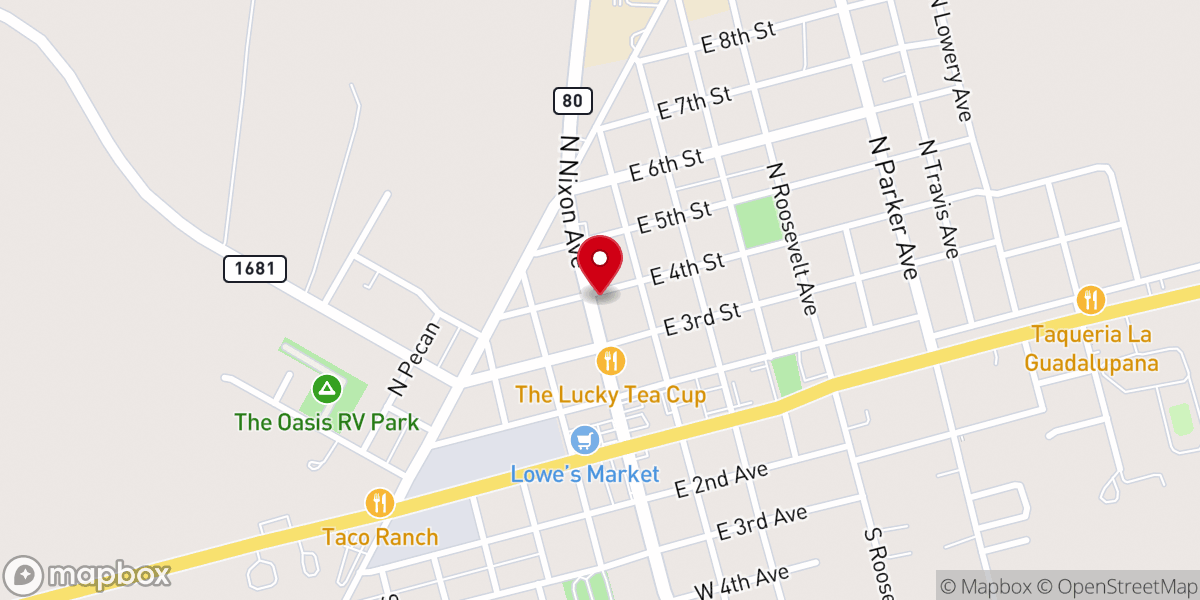 Map showing location of Faith Temple Church
