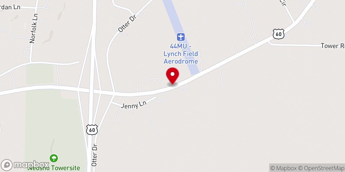 Map showing location of Neosho Granby Seventh-day Adventist Church