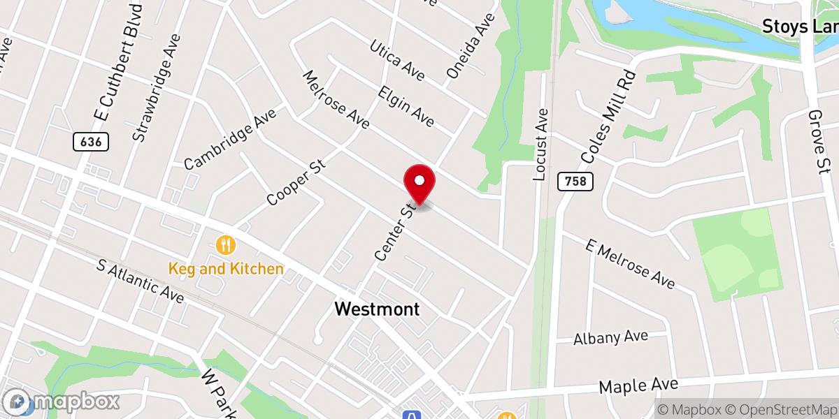Map showing location of Westmont United Methodist Church