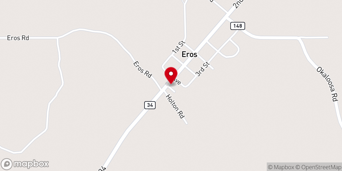 Map showing location of Eros Town Hall