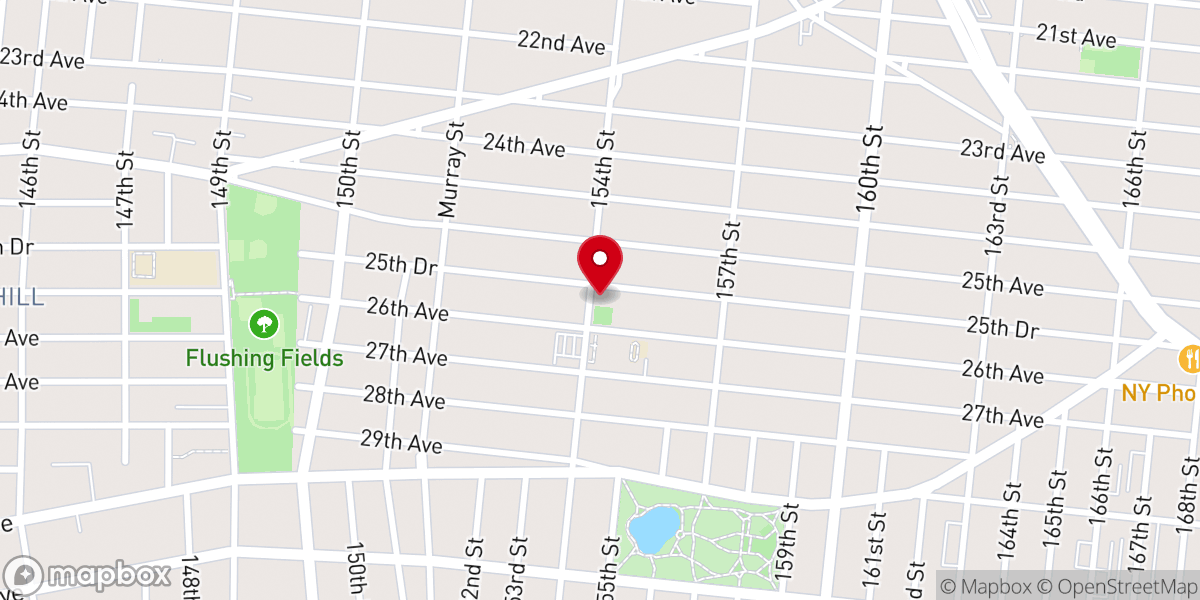 Map showing location of North Presbyterian Church of Flushing