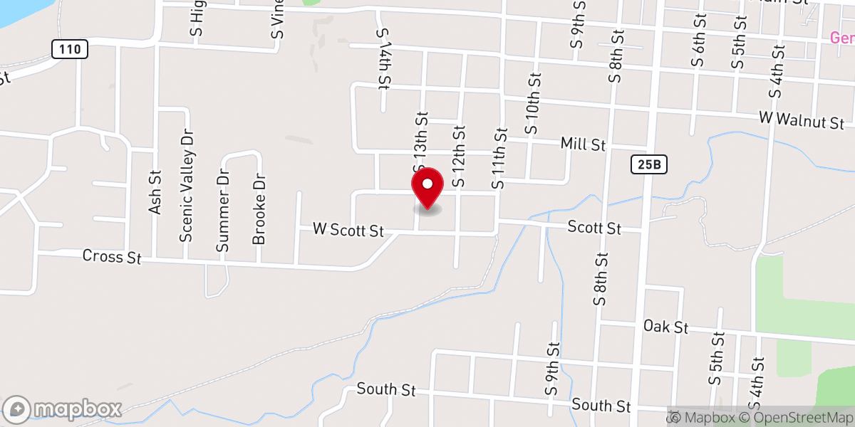 Map showing location of Victory missionary baptist church