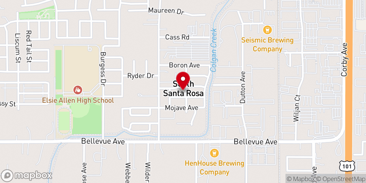 Map showing location of Calvin Bausley Ministry