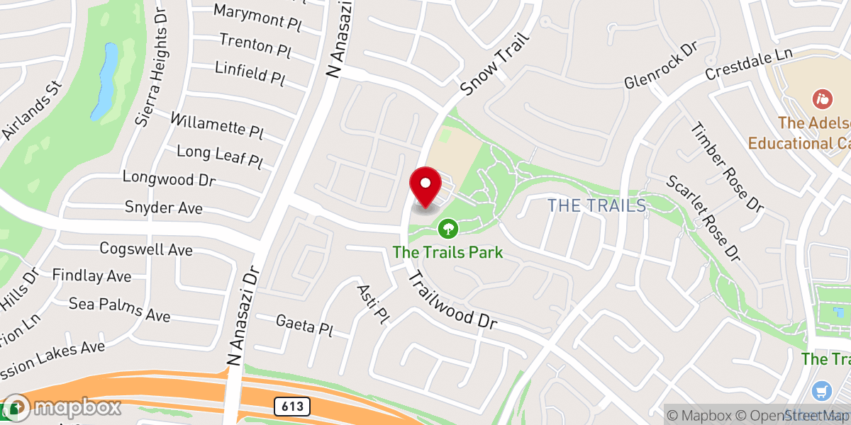 Map showing location of Summerlin Baptist Church