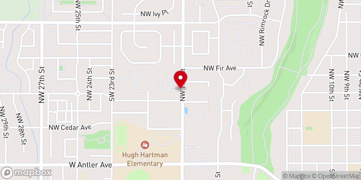 Map showing location of Community Presbyterian Church