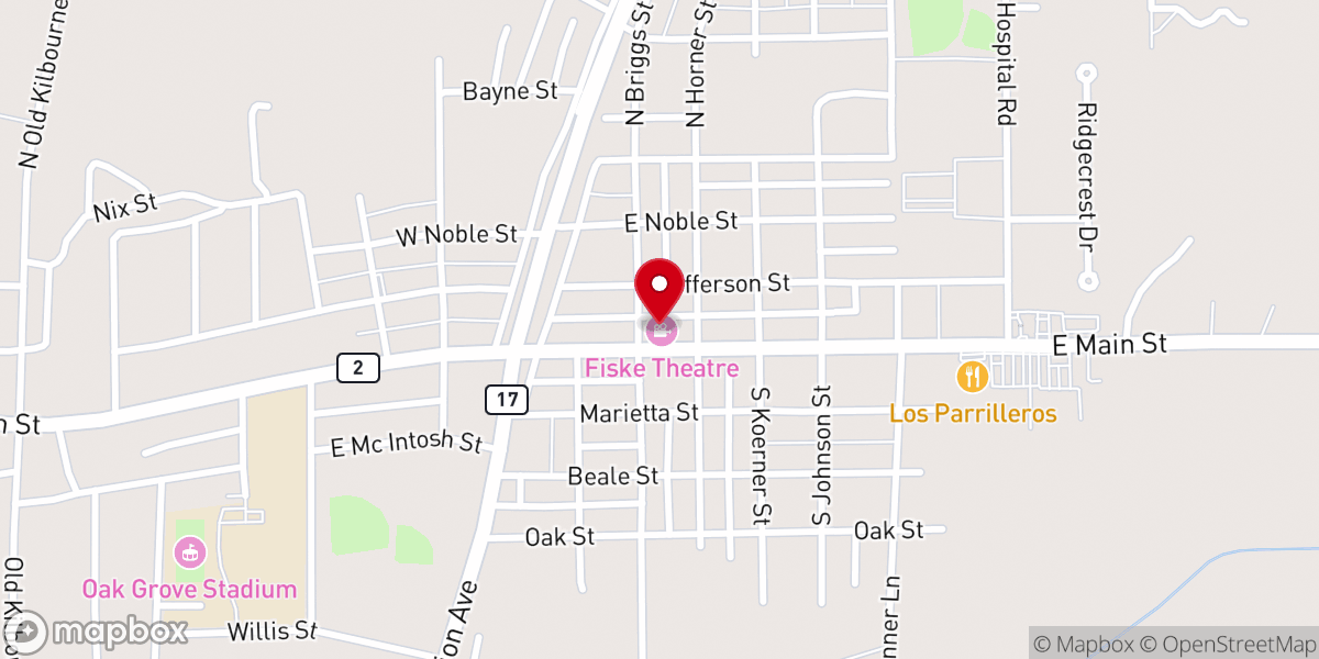 Map showing location of Fiske Theatre