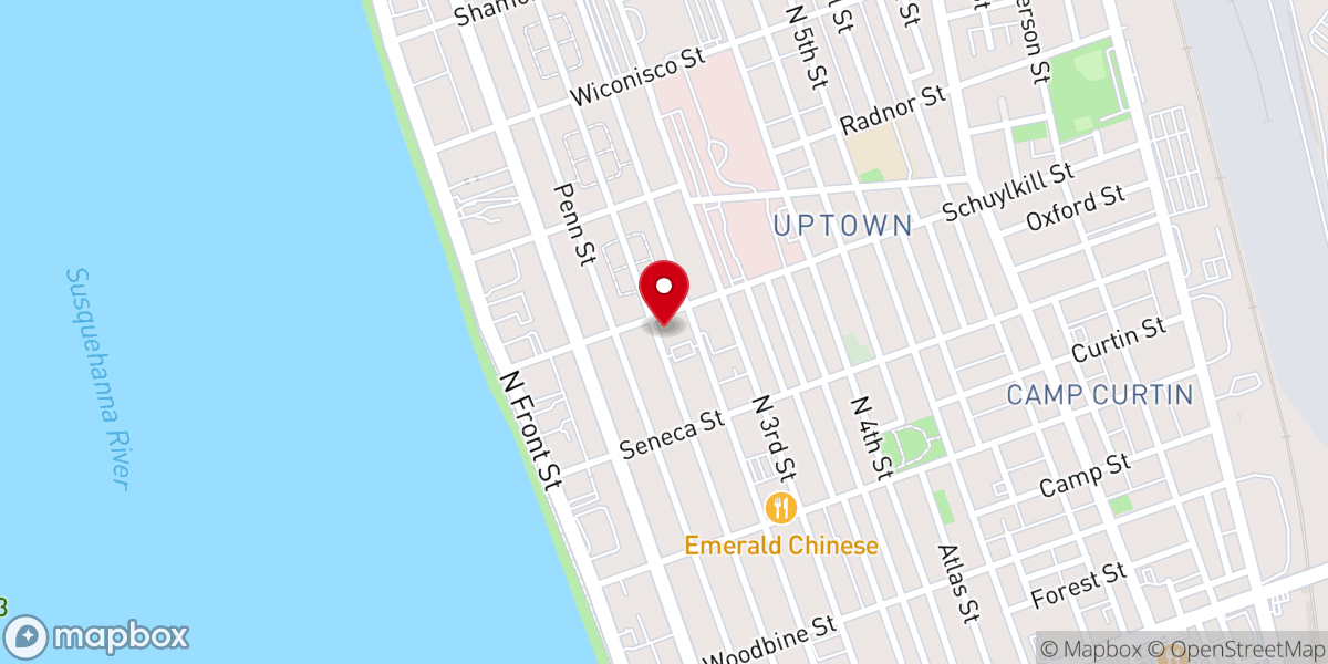 Map showing location of Goodwin Memorial Baptist Church
