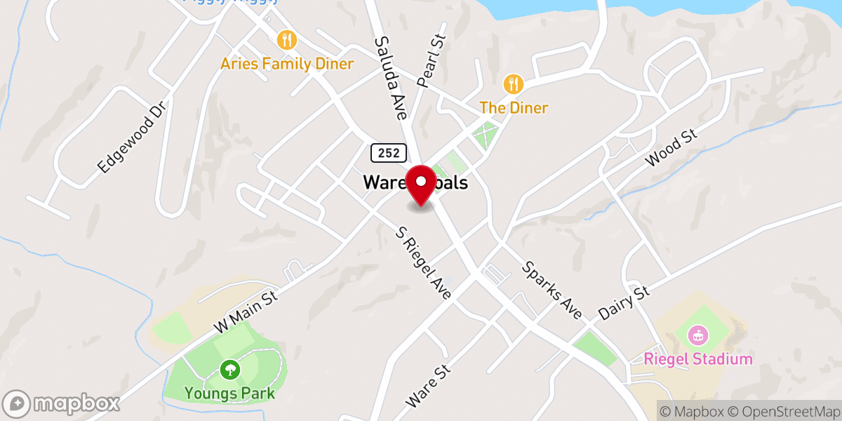 Map showing location of Ware Shoals United Methodist
