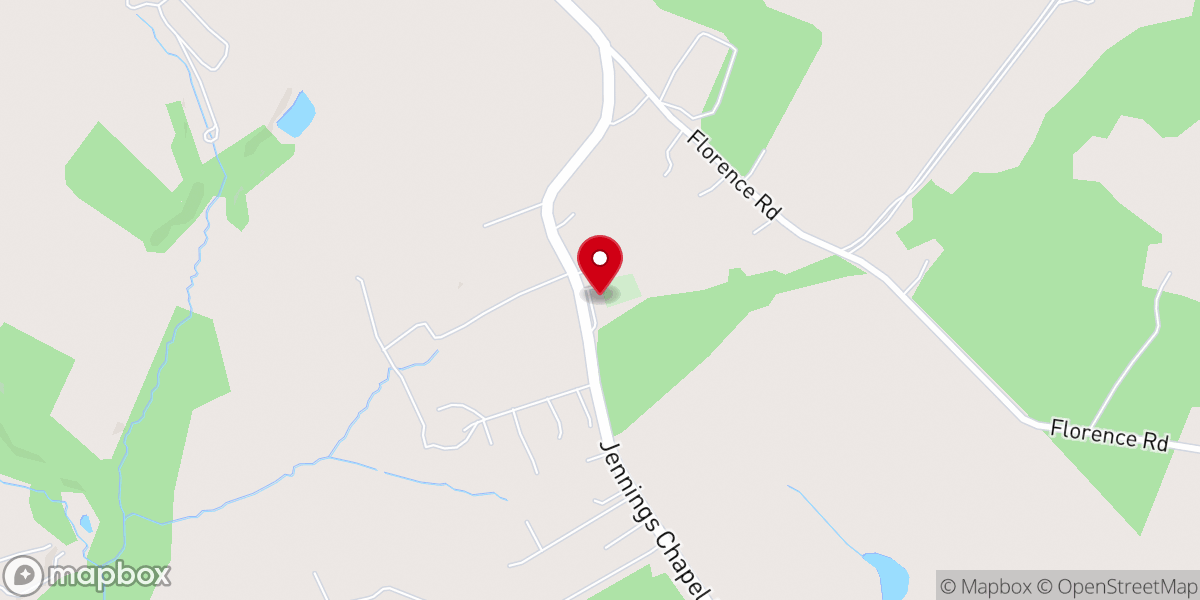 Map showing location of Jennings Chapel United Methodist
