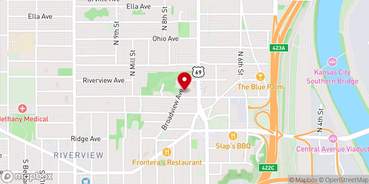 Map showing location of St. Luke's Lutheran Church