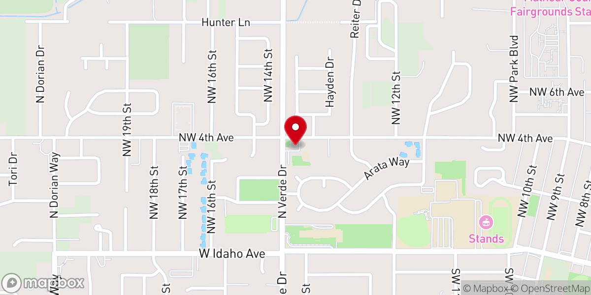 Map showing location of Treasure Valley Baptist Church