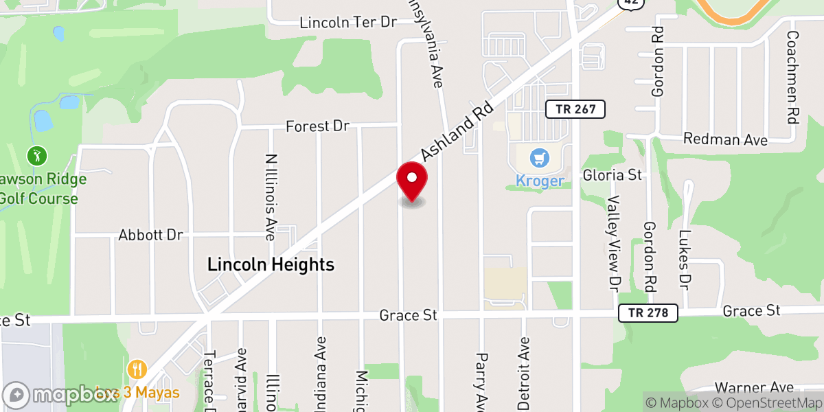 Map showing location of Grace Evangelical Free Church