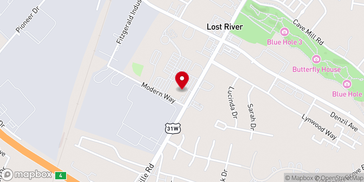 Map showing location of Hillvue Heights Church