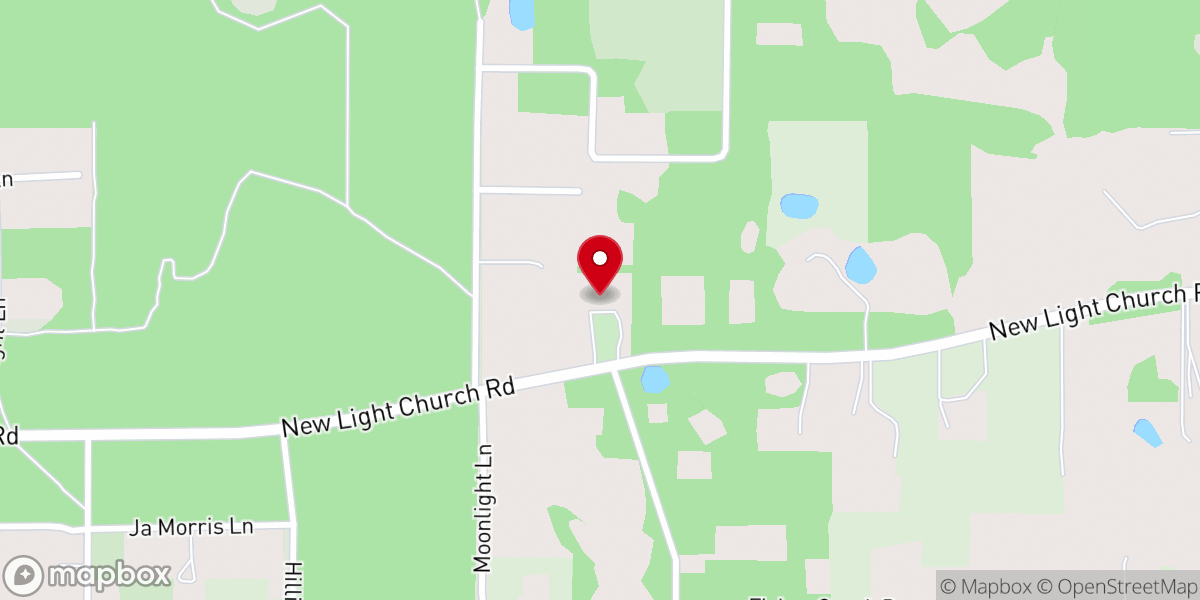 Map showing location of New Light Church Inc