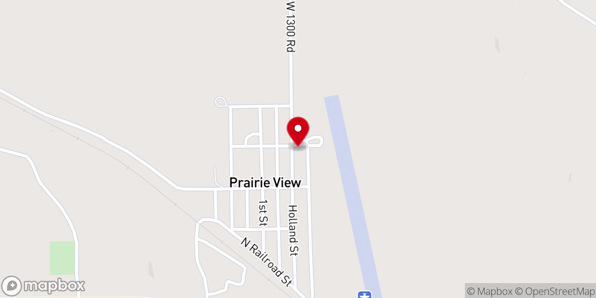 Map showing location of Prairie View Reformed Church