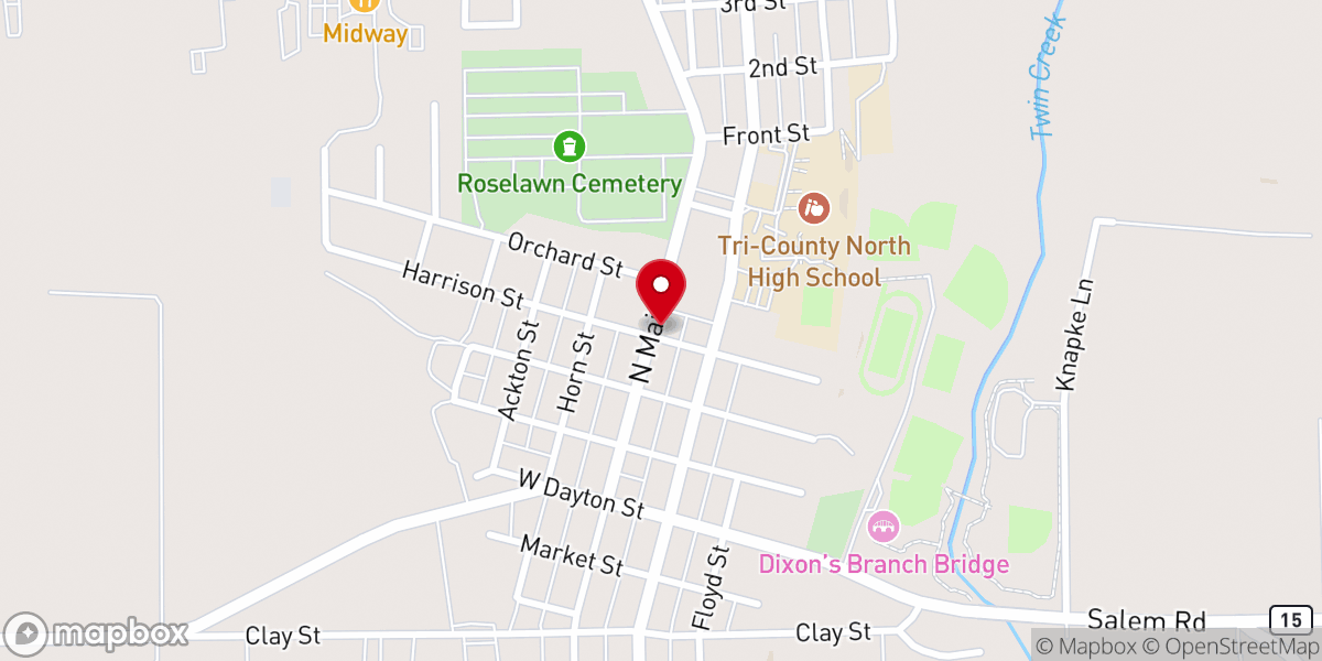 Map showing location of First United Church of Christ
