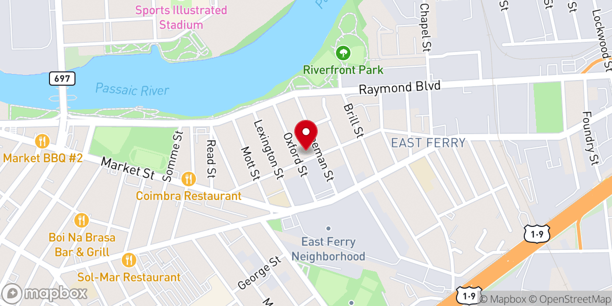 Map showing location of St. Aloysius' Roman Catholic Church