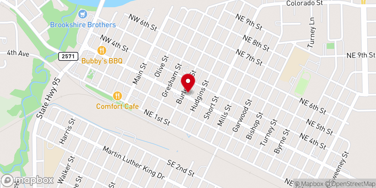 Map showing location of First Presbyterian Church