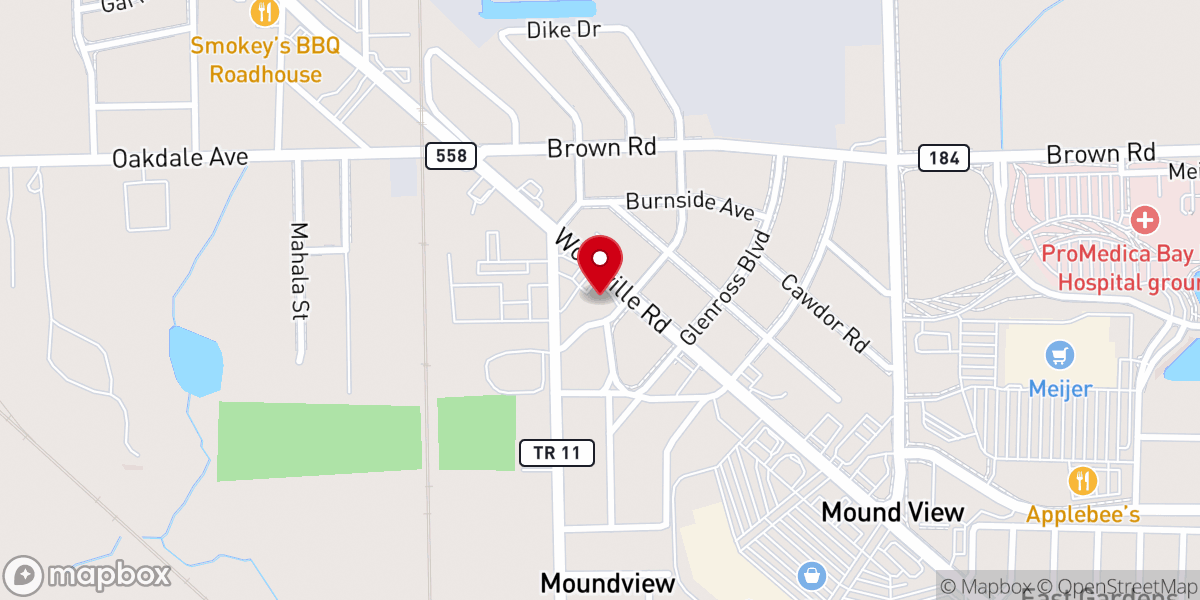 Map showing location of Daystar Church
