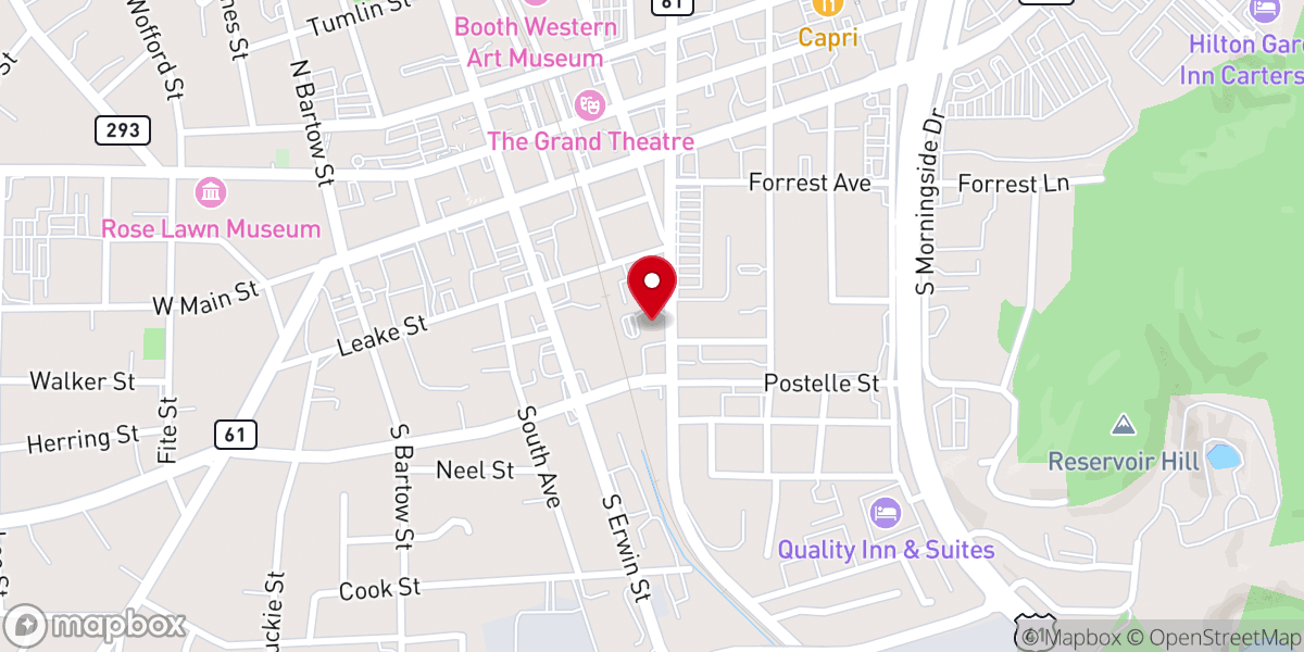 Map showing location of Four Points Church Cartersville