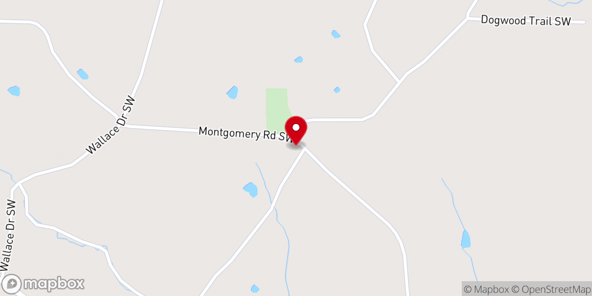 Map showing location of Montgomery Baptist Church