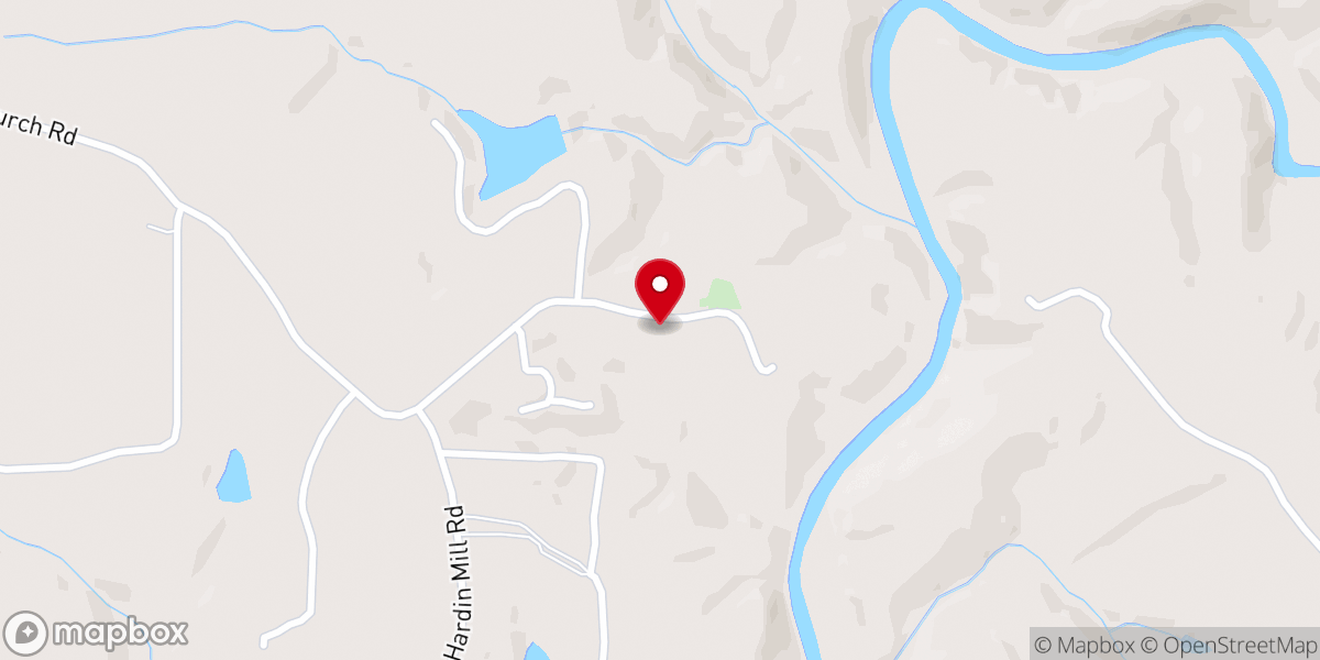 Map showing location of Bear Creek Baptist Church