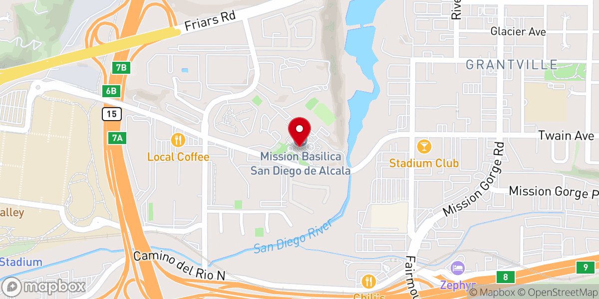 Map showing location of Mission Basilica San Diego de Alcalá