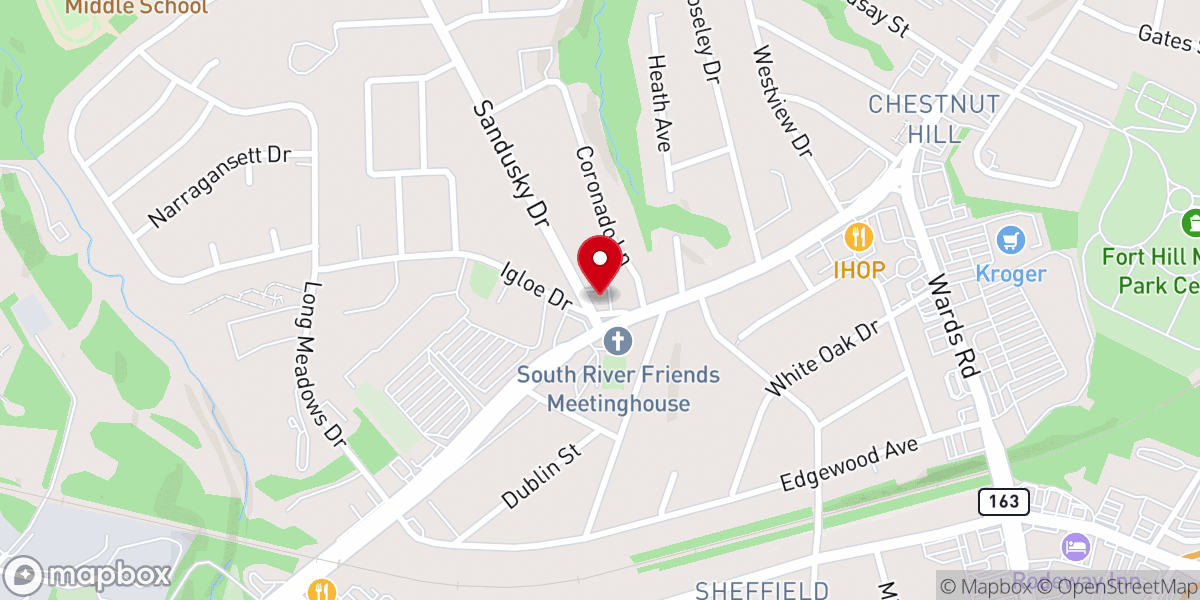 Map showing location of Fort Avenue Church of Christ