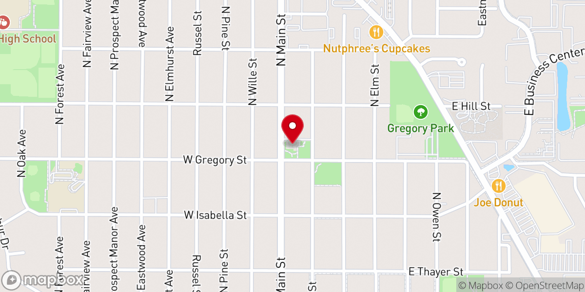 Map showing location of Gloria Dei Presbyterian Church