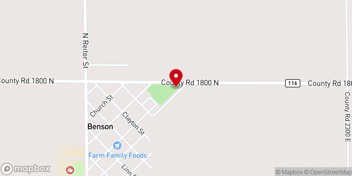Map showing location of Benson Community Park