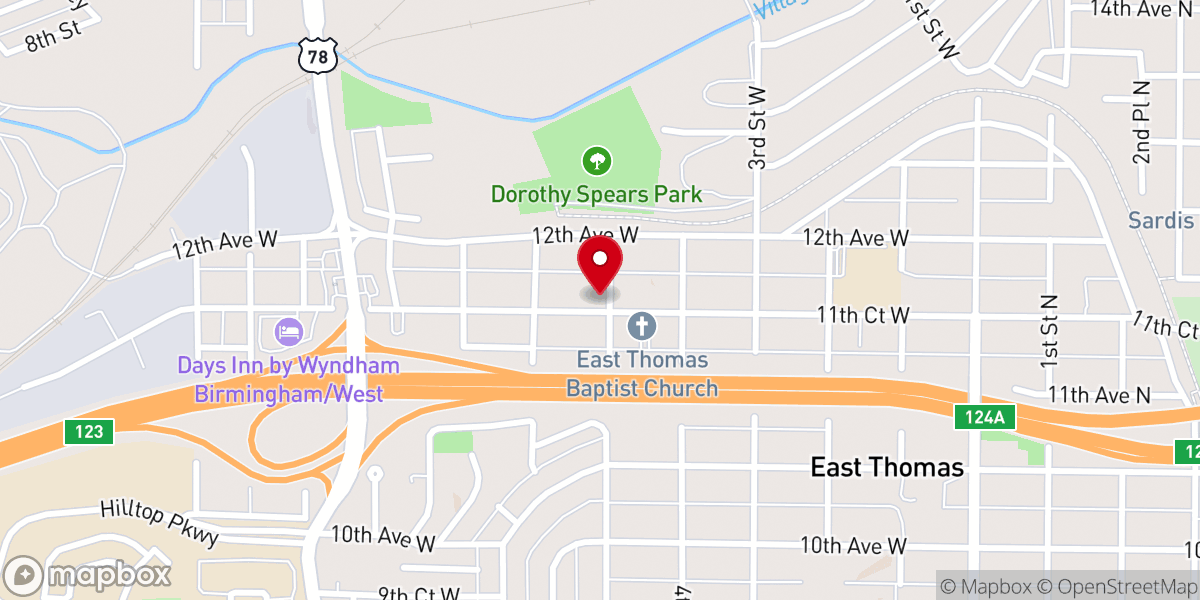 Map showing location of Saint Matthews African Methodist Episcopal Church