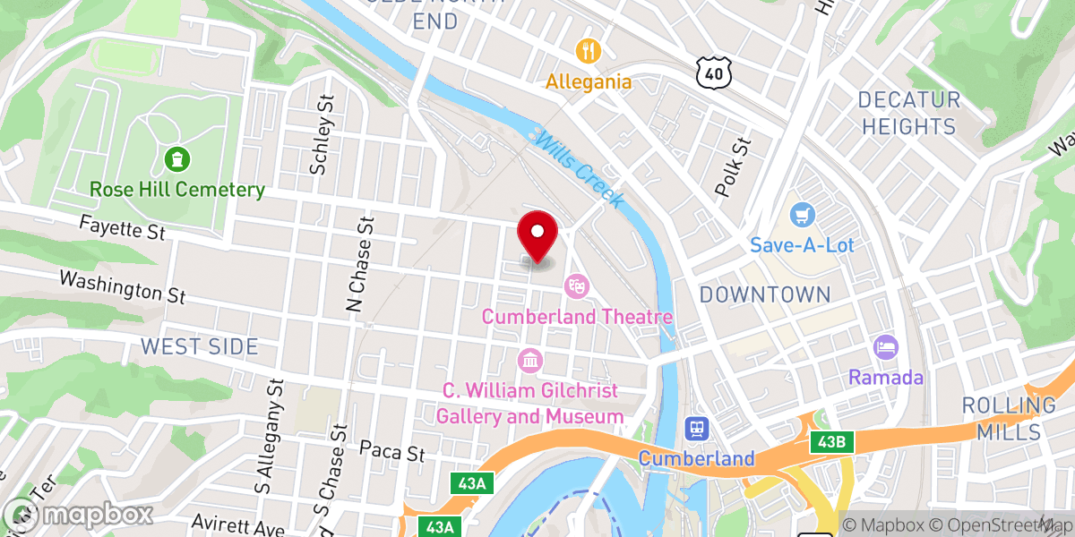 Map showing location of Saints Peter and Paul Catholic Church