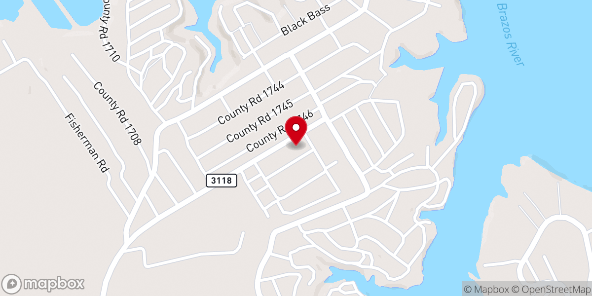 Map showing location of Lake Whitney Baptist Church