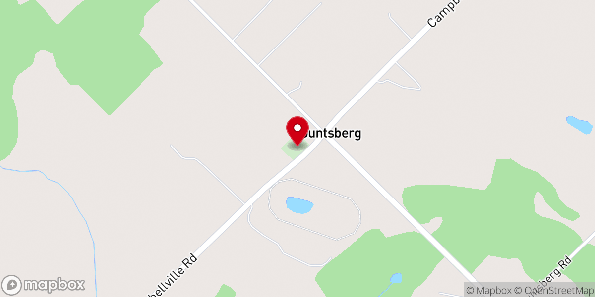Map showing location of Mountsberg Baptist Church