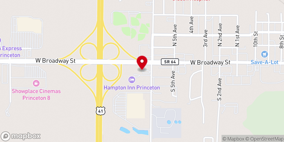 Map showing location of Our Saviour Lutheran Church
