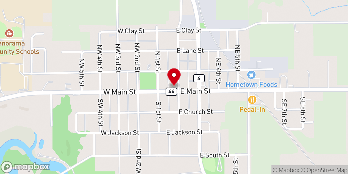 Map showing location of Panora United Methodist Church
