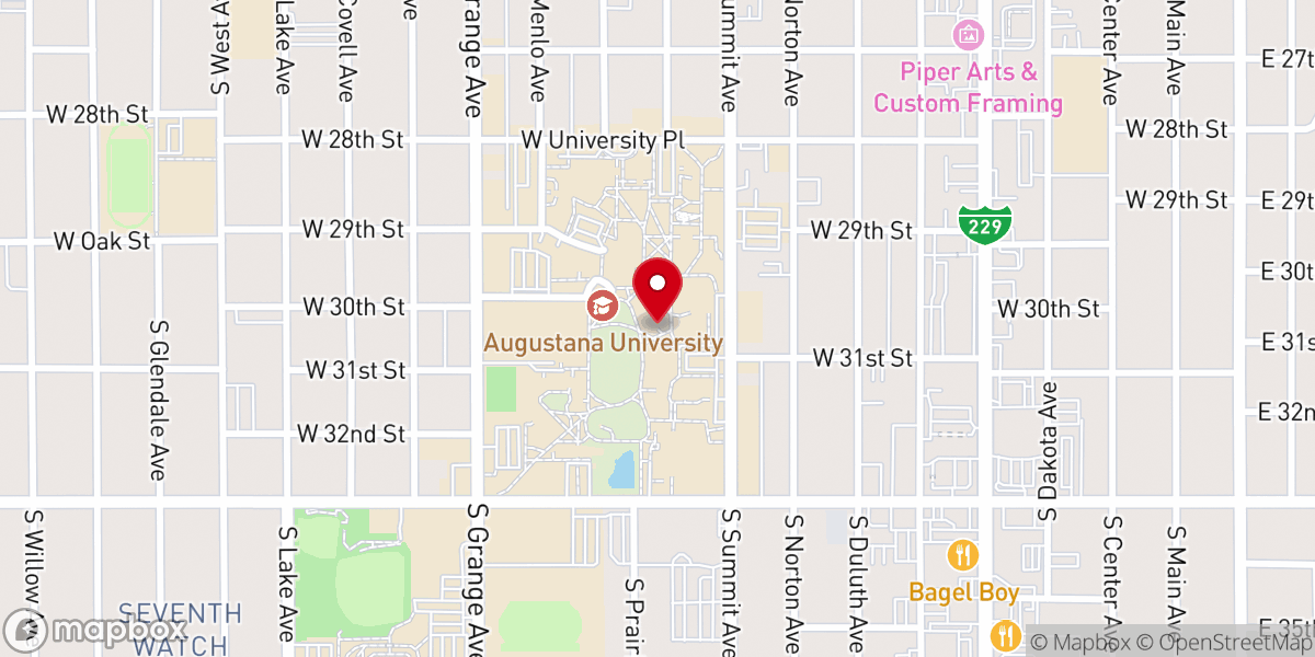 Map showing location of South Dakota Synod Evangelical Lutheran Church in America