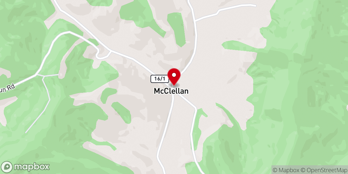 Map showing location of Plum Run Baptist Church