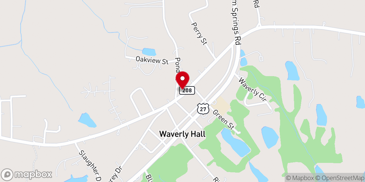 Map showing location of Waverly Hall Baptist Church