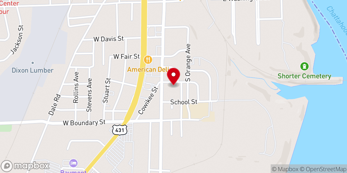 Map showing location of New Mount Zion African Methodist Episcopal Church