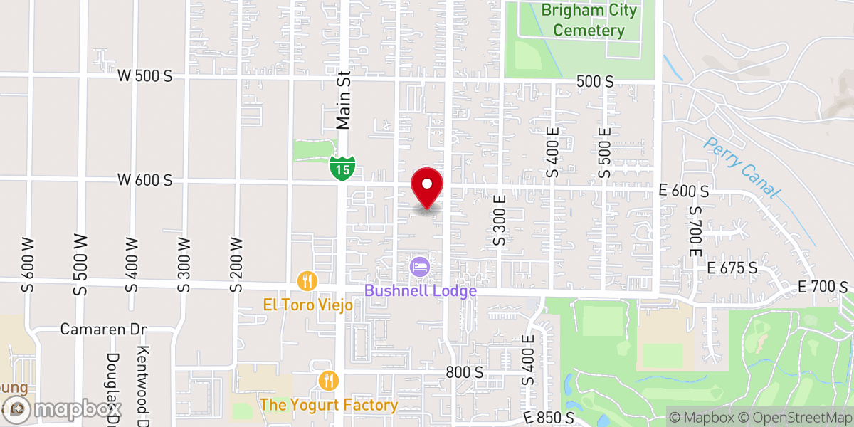 Map showing location of Brigham City Bible Church