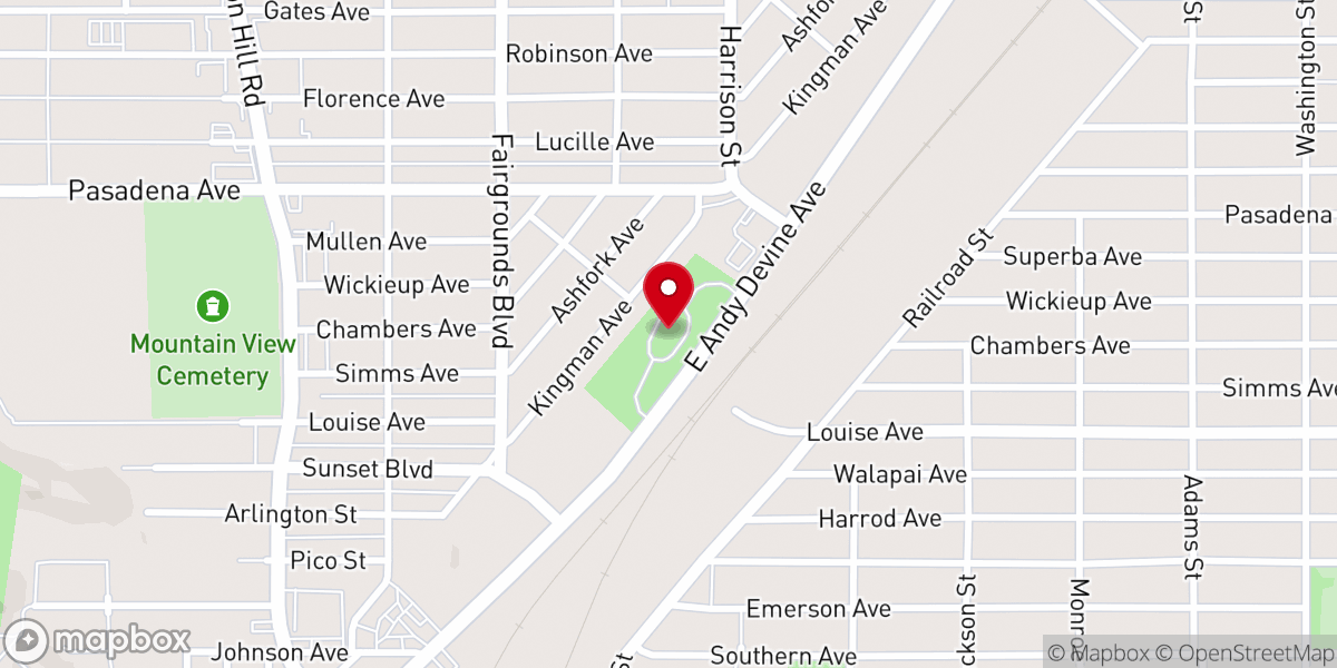 Map showing location of Lewis Kingman Park