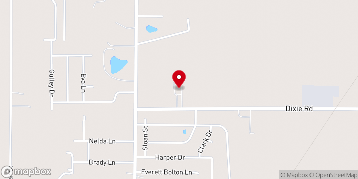 Map showing location of Woods Chapel Baptist Church