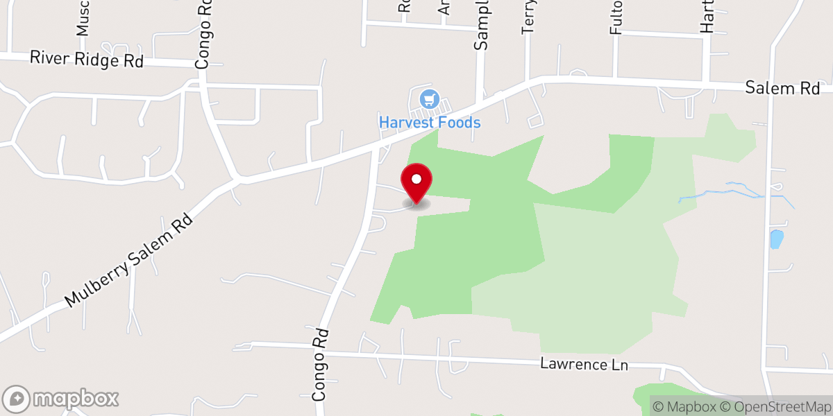 Map showing location of The Church at Benton