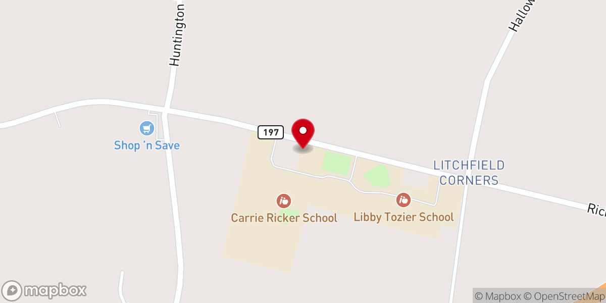 Map showing location of Betty Ricker