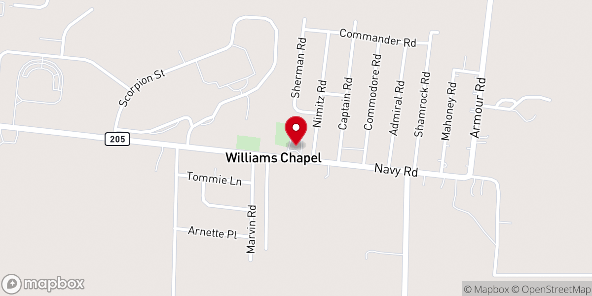 Map showing location of St James CME Church