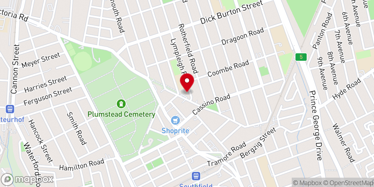 Map showing location of St Pius